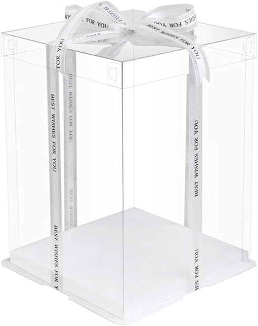 Yardwe 5pcs Clear Cake Carrier Box Large Plastic Cake Storage Box