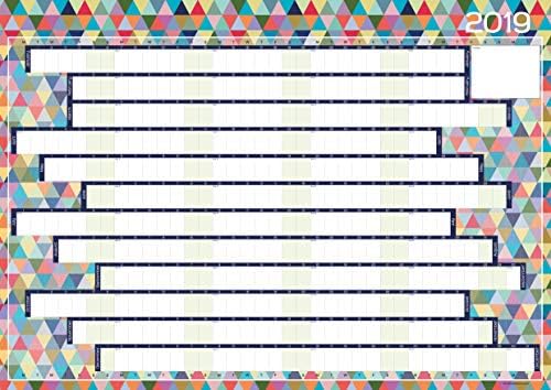 A1 Wall Planner/Year Planner 2019 - Triangles