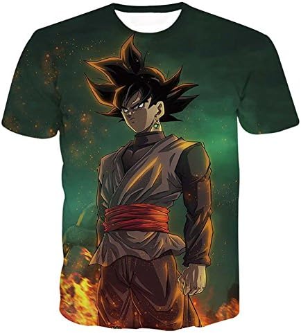 qingduomao Unisex Dragon Ball Z T-Shirt 3D Goku Anime Shirt Graphic Printed Short Sleeve Tee Tops