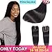 Brazilian Straight Human Hair Bundles With Closure 10A Unprocessed Straight Hair 3 Bundles with Middle Part Lace Closure B-Fashion Remy Human Hair Extensions (16 18 20 and 14 Closure)