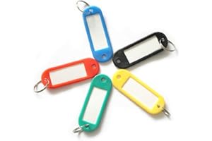 Reusable Plastic Key Tags with Key Ring for Luggage Pet Name Cards Car Label 5 Pcs Practical design