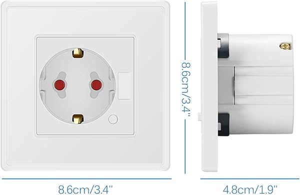 ONEVER Smart Socket Integrado Enchufe WiFi Compatible con Amazon Alexa Google Home App Timer Set EU Plug 10A WiFi Smart Socket Panel de Toma de Corriente