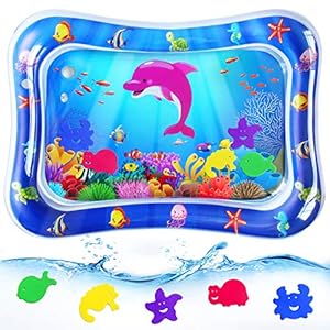Baby Tummy-Time Water Mat – Infant Water Play Mat Water Playmat Sensory Pad Baby Stuff for 3 6 9 12 Months Newborn…
