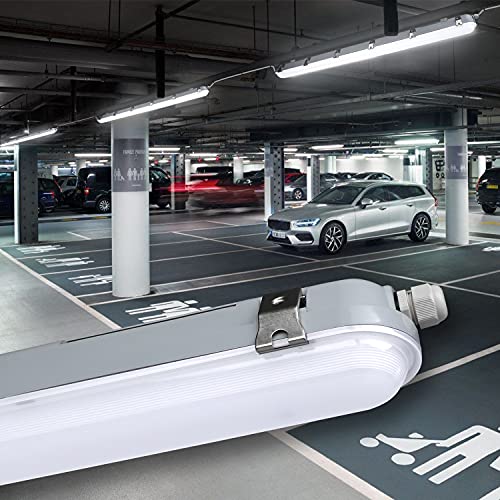 TenArea Feuchtraumleuchte LED 60cm 20W 2160LM, Verknüpfbar Werkstattlampe IP65 Wasserfest, LED Röhre Wannenleuchte für… – Bild 8