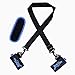 BOffer Ski and Pole Carrier Strap with Cushioned Velcro Holder + Shoulder padded, Adjustable Hook and Loop Thick Handle Boot Sling - EASY to Carry,Store