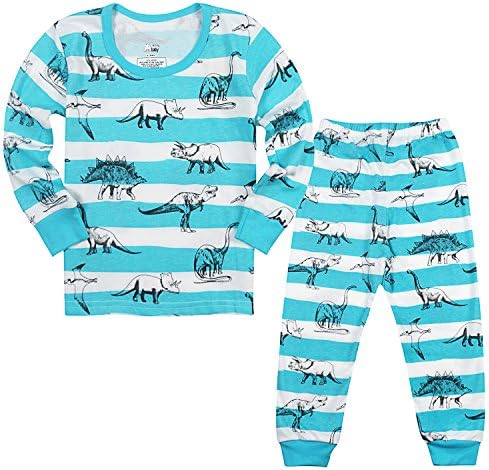 Tkala Boys Pajamas Winter Outfits Clothes Long Set Pjs Dinosaur 100% Cotton Little Kids Sleepwear 2-12 Years