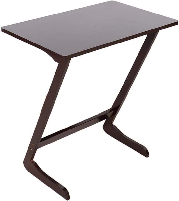 60x40x65cm Bamboo Sofa Couch Coffee End Table, Z-Shaped Portable Laptop Desk Bed Side Table Snack Table Modern Furniture Home Office