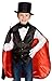 Aeromax Jr. Magician with Cape, Vest, Hat, Gloves, Bowtie and Wand Black/Red primary