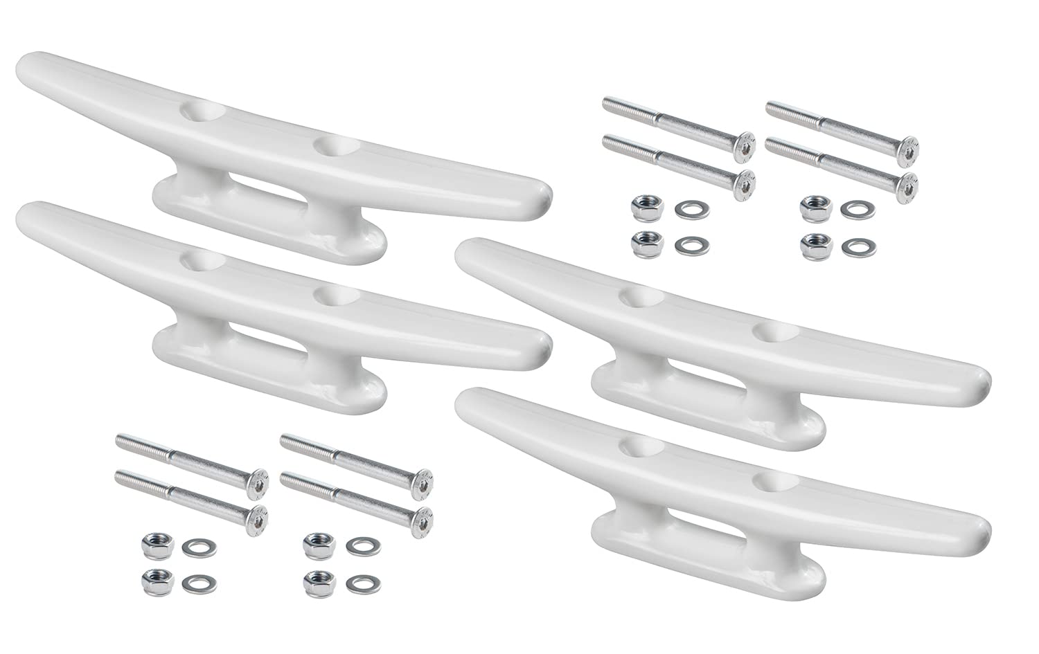 New Marine 4 Nylon Brackets in Black or White Various Sizes Including V4A Screws, White, 170mm