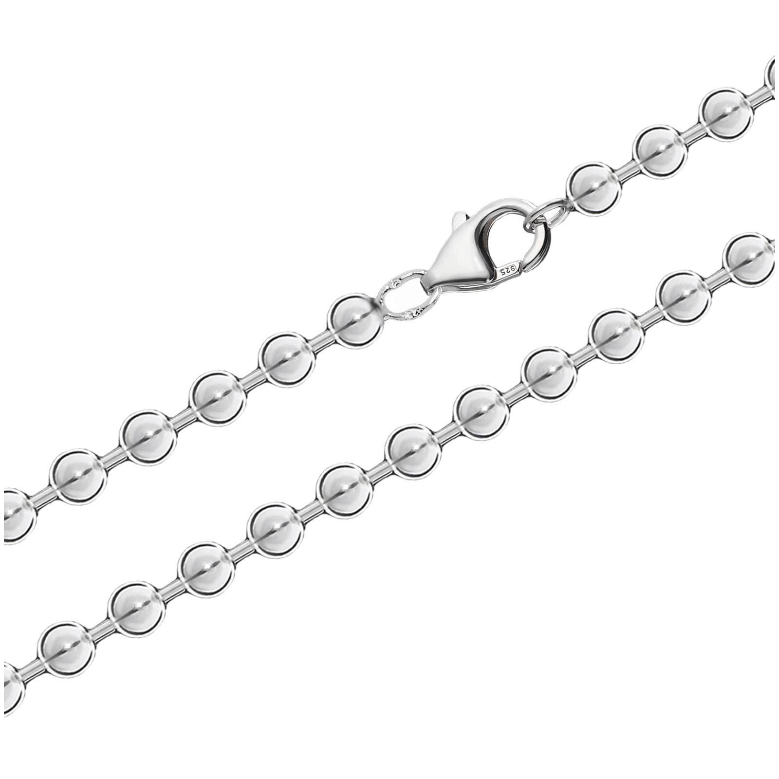 NKlaus 50cm ball chain 4,5mm 925 sterling silver necklace silver necklace 4266