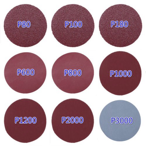 Hook&Loop Sanding Discs Paper, WHOSEE 180-Pack 3" Orbital Sander Pad 20pcs Each 80 100 180 600 800 1000 1200 2000 3000 Grit