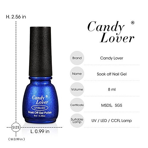 Professional Gel Polish UV LED - Soak Off Nail Lacquers Kit with Clear Base Coat and Top Coat for French Manicure Pedicure, Pack of 8, 8ml Each (Set #08)