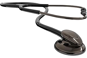 MaiWieel Classic Stethoscope for Nurses Doctor Single Head for Nurses, EMT Student, Kids, for Medical and Home Use, Stainless Steel Chestpiece,Soft Eartips (Titanium black)