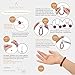 BEADNOVA Natural White Howlite Beads Natural Crystal Beads Stone Gemstone Round Loose Energy Healing with Crystal Stretch Cord for Jewelry Making (6mm, 62-64pcs)