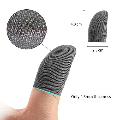 Newseego Mobile Game Controller Finger Sleeve Sets [6 Pack],Smooth Thin Anti-Sweat Breathable Full Touch Screen Sensitive Shoot Aim Joysticks Finger Set for Knives Out/Rules of Survival-Gray - Thumbnail 4