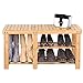 SONGMICS Bamboo Shoe Bench, Shoe Rack for Boots, Entryway Storage Organizer, 3-Tier Shoe Shelf, for Hallway, Bathroom, Living Room, Corridor, Natural ULBS06N