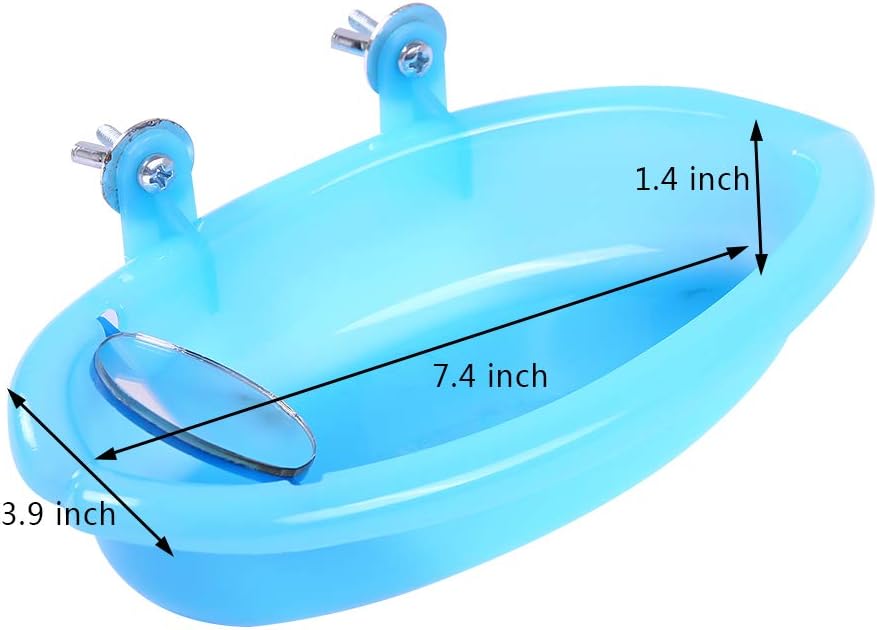QBLEEV Bird Baths Tub with MirrorFor Cage, Parrot Birdbath Shower Accessories, Bird Cage Hanging Bath Bathing Box for Small Birds Parrots : Pet Supplies