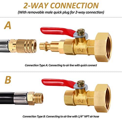 image for Hotop Winterize Adapter with 1/4 Inch Male Quick Connecting Plug and 3