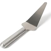 Calphalon Prime Pie Server, Stainless Steel Cake &amp; Dessert Server with Serrated Edge, Professional Baking Server Tool for Clean Slices, Weighted Handle for Control (Silver)