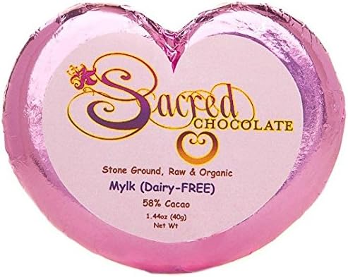 Sacred Chocolate MYLK ( DAIRY FREE ) Maple Sweetened, Stone-Ground, Organic Vegan RAW Chocolate 58% Cacao 1.44oz Bar (12 Pack)