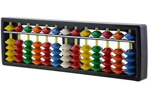 DMZK Children's Abacus Arithmetic Soroban, Chinese Calculator Frame 13 Digits Rods with Colorful Beads, for Children Calculat