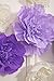 Ling's moment Paper Flower Decorations Set of 9(12''-8'' Assorted), Large Crepe Paper Flowers, Handcrafted Purple & Cream Flowers for Wall, Wedding, Nursery, Bridal Shower, Photo Backdrop, Centerpiece