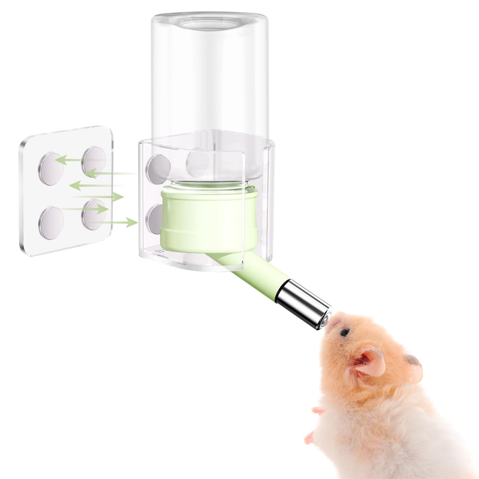 Photo 1 of Hamster Water Bottle with Magnetic Stents,Guinea Pig Water Bottle No Drip,Small Animals Water Bottle Dispenser for Glass Tank,for Hamster Guinea Pig Bunnies Ferrets Hedgehog Other Small Pets,4oz