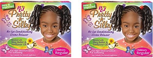 [ Pack Of 2] PCJ PRETTY-N-SILKY NO-LYE CONDITIONING CREME RELAXER KIT - CHILD (REGULAR)