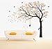 Large Family Tree Wall Decal Wallpaper Wall Mural Removable Tree Wall Decor Peel and Stick Vinyl Wall Stickers for Living Room Bedroom(Yellow+Black)