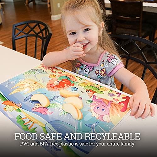 Klean Kids Mermaid Disposable Placemats for Toddlers and Baby (40 Pack