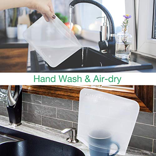 image for 12 Pack Reusable Storage Bags, Glamfields Waterproof Reusable Snack Ba