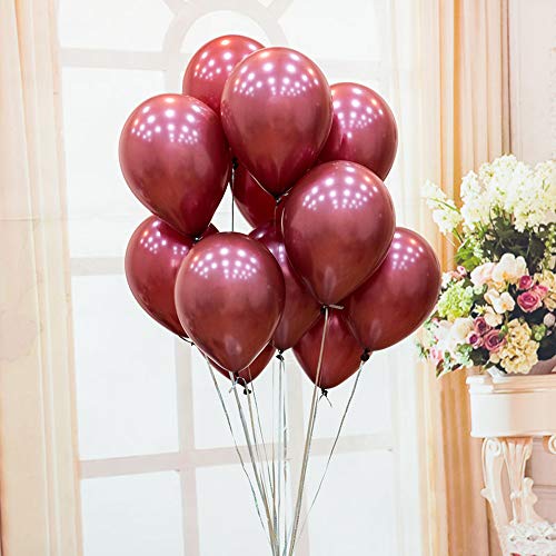 4 Latex+Balloons+100+Pack+12+Inch+Burgundy