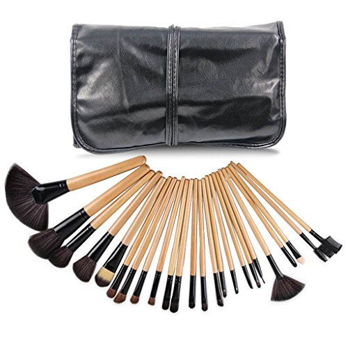 EmaxDesign Makeup Brush Set 24 Pieces Professional Wood handle