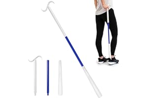REWKCY 35.5" Shoe Horn Long Handle, Adjustable Extra Long Shoehorn and Portable Dressing Stick for Seniors, Elderly, Men and Women, Blue