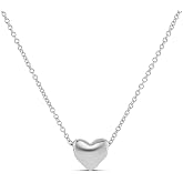 Amazon Essentials Puffed Heart Slider Necklace 18"