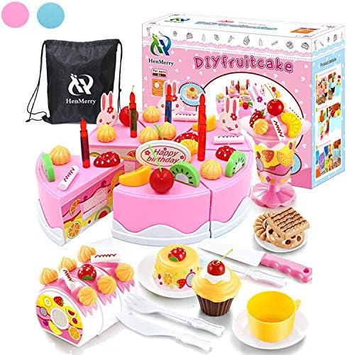 HenMerry 75PCS Birthday Cake Toy DIY 