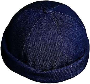 Urban Unique Street Casual Solid Black Cotton Brim-Less Strap-Back Cap