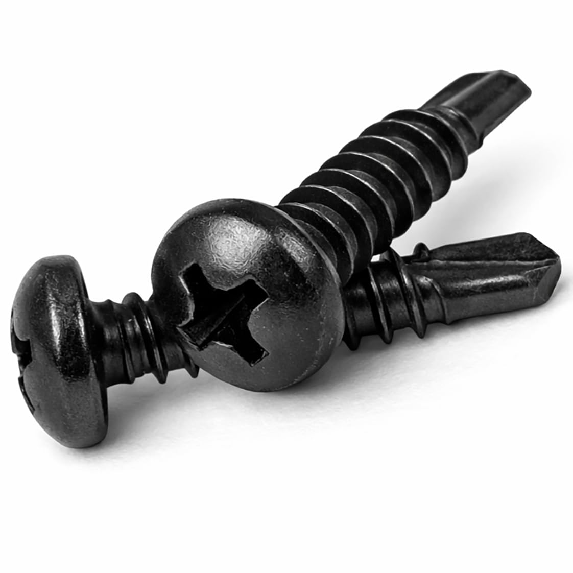 4.2mm x 19mm Black Self Drilling Pan Head Screws Steel Self Tapping Screws for Metal Sheets Roofing Windows (Pack of 50) X04D