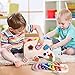bodolo 3 in 1 Wooden Educational Set Pounding Bench Toys with Slide Out Xylophone and Shape Matching Blocks for Kids Baby Toddlers 1 2 3 Year Old…