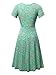 MSBASIC Dress for Women Casual, Womens Deep V Neck A Line Short Sleeve Flare Green Midi Dress Large Floral-1
