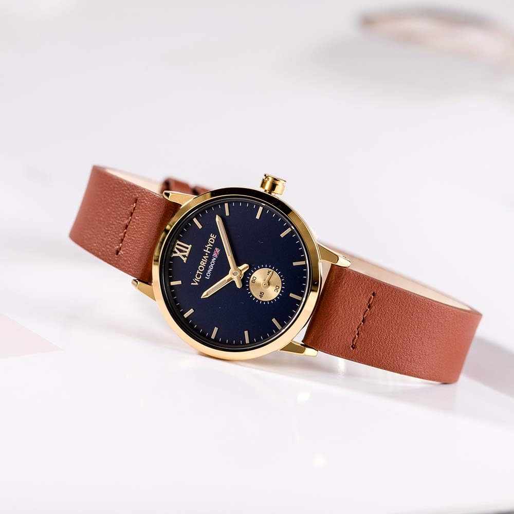 VICTORIA HYDE Retro Elegant Small Dial Quartz Watches for Women Replaceable Genuine Leather Strap Mother's Day Gifts - Image 5