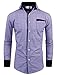 TAM WARE Mens Premium Slim Fit Checkered Plaid Cotton Longsleeve Shirt TWCS15-PURPLE-M