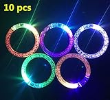 Jofan 10pcs New Style Colorful LED Flash Glow Bracelets Acrylic Light-up Rave Wristbands