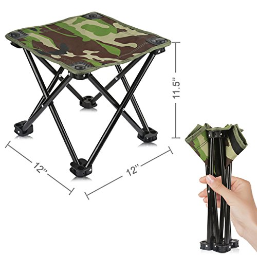 Mini Portable Folding Stool,Folding Camping Stool,Outdoor Folding Chair Slacker Chair for BBQ,Camping,Fishing,Travel,Hiking,Garden,Beach,600D Oxford Cloth with Carry Bag 12