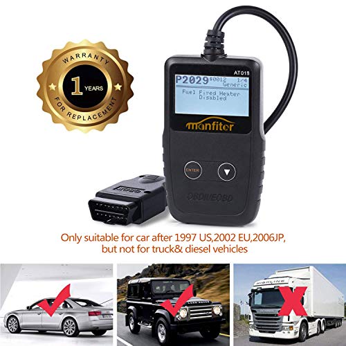 Manfiter [2018 Upgraded OBD2 Scanner Auto Car OBDii 2 Code Reader CAN Diagnostic Scan Handheld Tool Check Engine Light Trouble Codes Vehicle