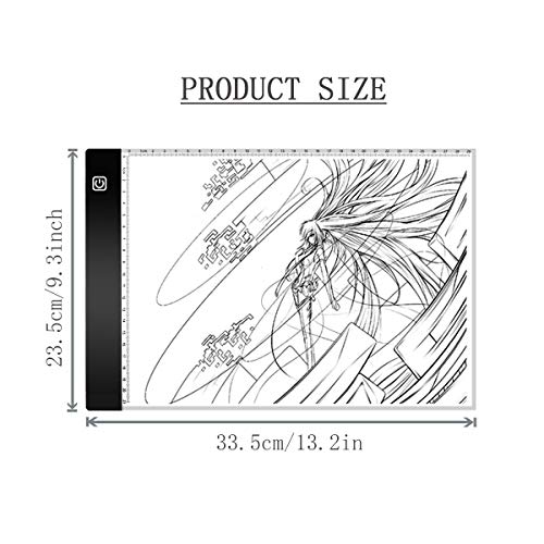 A4 LED Light pad, Cozonte Diamond Painting Light Pad Apply to DIY 5D Diamond Painting, See Symbols and Numbers Clearer, Light pad with Detachable Stand and Clips
