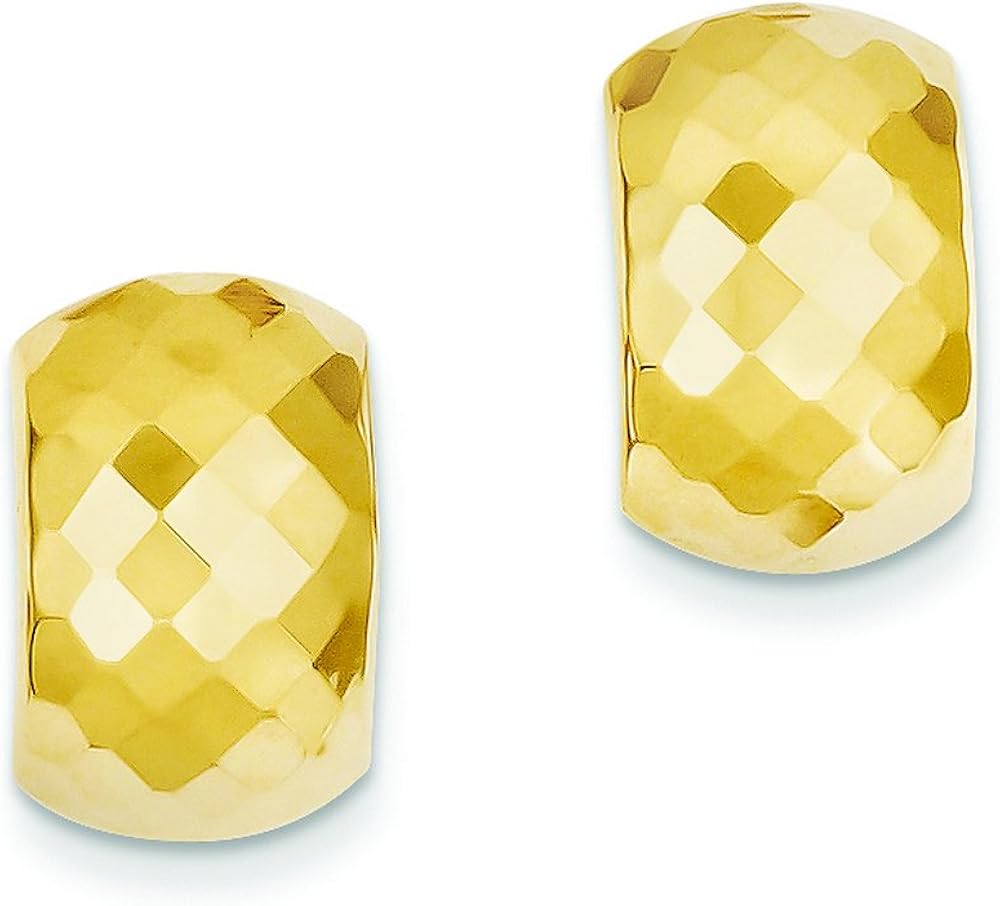 14k DiamondCut Hinged Post Earrings Jewelry