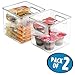 mDesign Plastic Kitchen Pantry Cabinet, Refrigerator or Freezer Food Storage Bins with Handles - Organizer for Fruit, Yogurt, Snacks, Pasta - Food Safe, BPA Free, 6