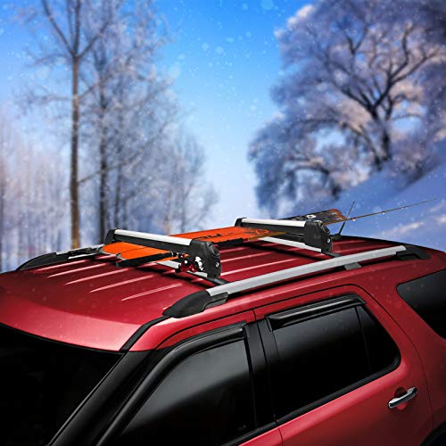 YITAMOTOR 22" Aluminum Universal Ski Rack Snowboard Roof Racks, Ski Board Car Roof Carrier