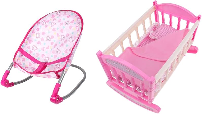 Amazon ドールベビーベッド チェア おもちゃ 赤ちゃん人形用家具 お世話パーツ 9 11インチリボーン人形用 お世話パーツ おもちゃ